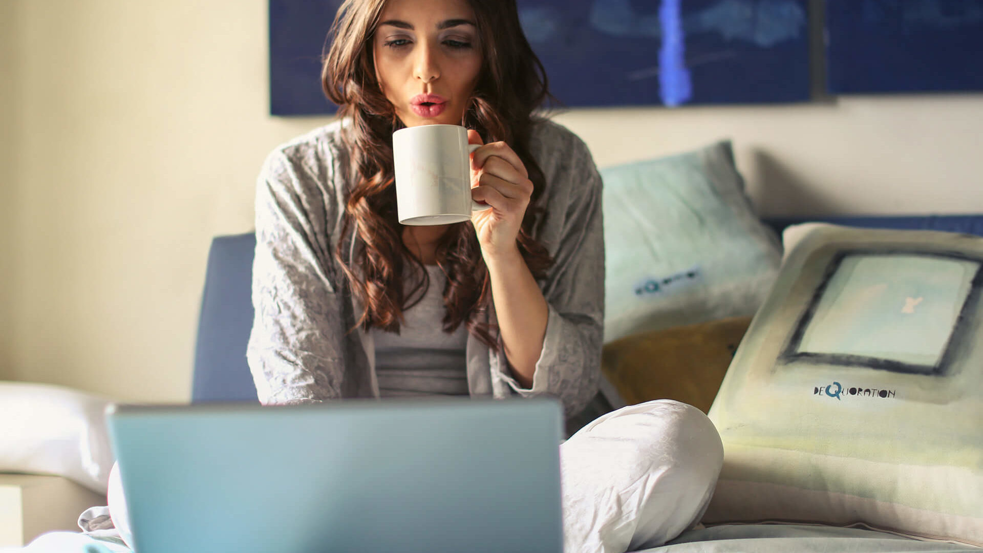 Bedrooms Laptop and tea