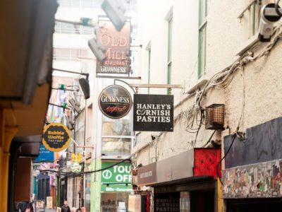 Street view at Temple Bar Dublin